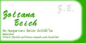 zoltana beich business card